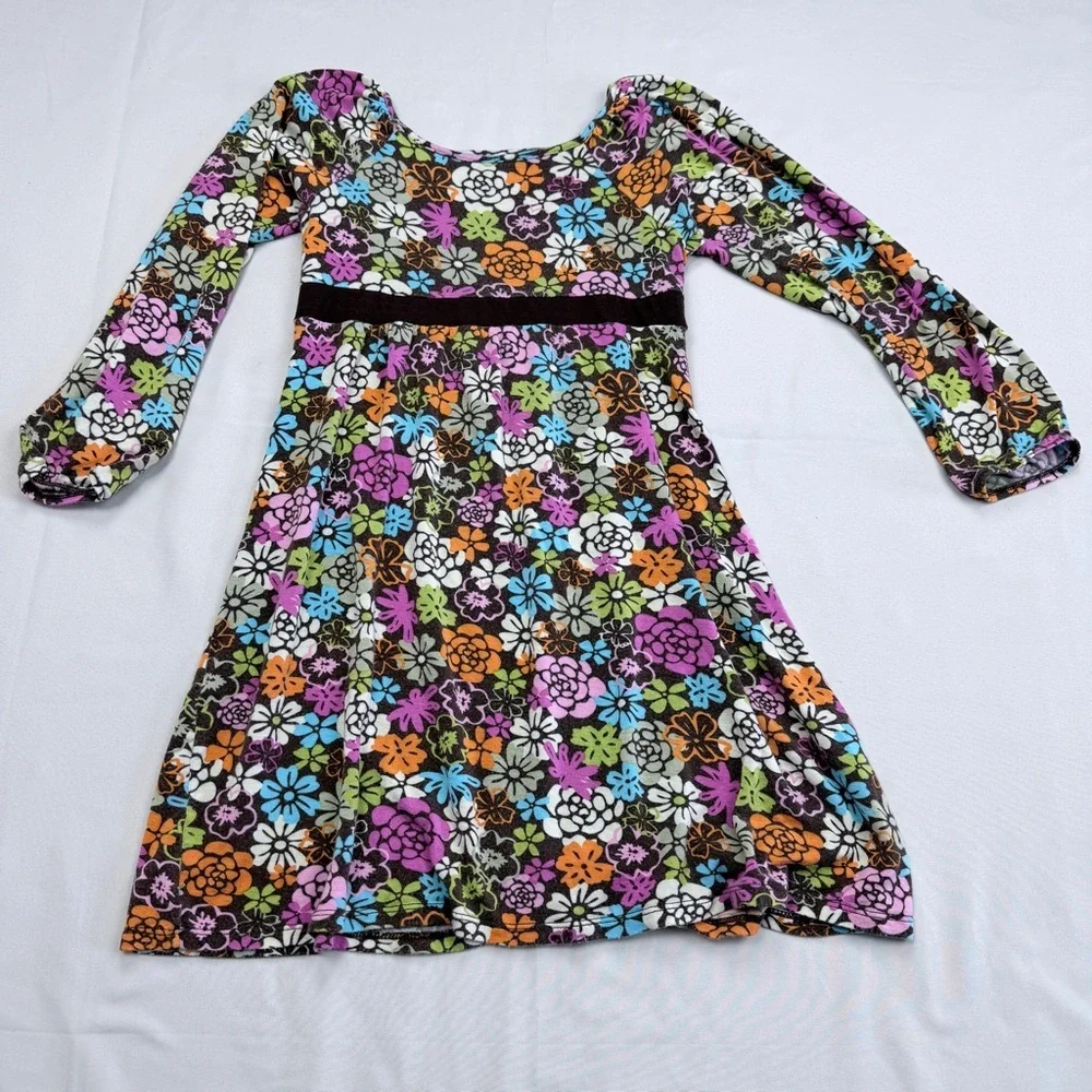 Colorful Floral Kids Casual Dress - Picture 6 of 6